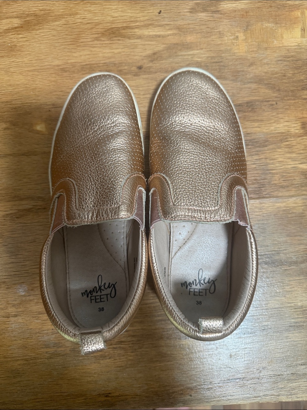 Monkey Feet Metallic Rose Slip-On Sneakers